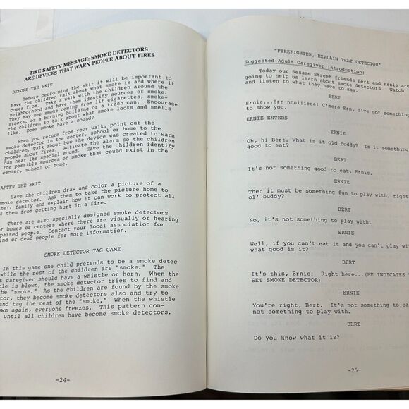 Sesame Street Fire Safety Resource Book 1982 Scripts Drills Rare VHTF - Picture 5 of 11
